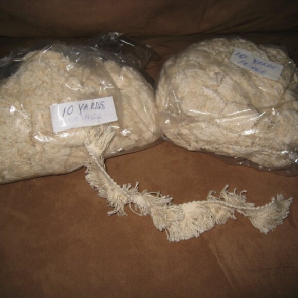 20 yds of Vintage Beige Trim Fringe Tassel - Picture 7 of 8
